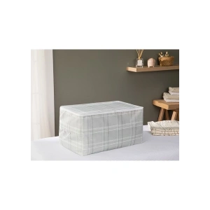 English Home Plaid Lines Polyester Hurç 74 x 46 x 46 cm Gri