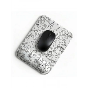 Ergonomik Bilek Destekli Mouse Pad, Beyaz Desenli Tasarım
