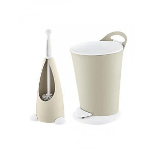 Ergonomik Pedallı Çöp Kovası ve Klozet Fırçası Seti