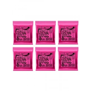 Ernie Ball Super Slinky Nickel Wound Electric Guitar Strings 6 Pack - 9-42 Gauge