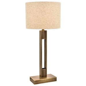 Eskitme Kaplama Metal Masa Lambası, E27, 35 cm Yükseklik