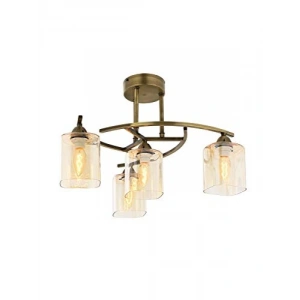 Eskitme Metal ve Cam Modern Avize, 4 E14 Duy