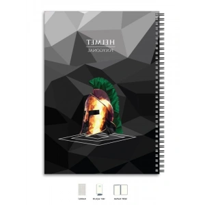 Esnek Karton Kapak, Siyah Spiralli, Kareli A4