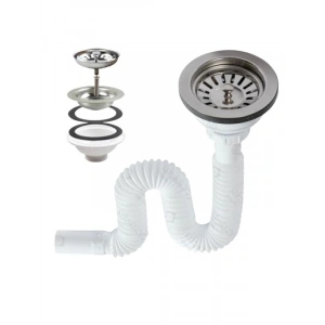 Esnek Lavabo Sifonu, 11 cm Geniş Başlık, 80 cm Uzunluk