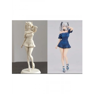 Estetik Anime Kız Figürü, Boyanabilir Detaylarla Koleksiyon İçin