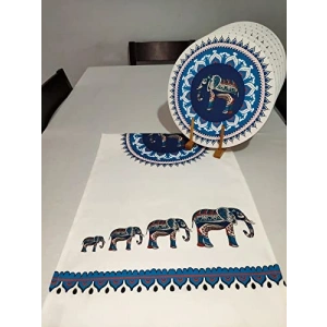 Etnik Desenli 6lı Supla ve Runner Seti, 45x135 cm