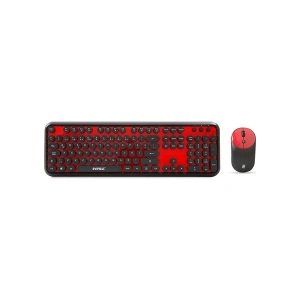 Everest Round KM-6282 Siyah Kırmızı Kablosuz QMultimedia Klavye + Mouse Set