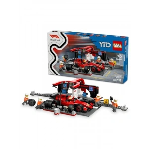 F1 Pit Stop Seti ile 6 Yaş ve Üzeri Çocuklar için 322 Parça Yarış Arabası