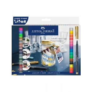 Faber-Castell 30lu Creative Markör Seti,Suya Dayanıklı,Kalıcı Mürekkep,Ergonomik Gövde