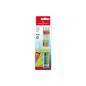Faber-Castell Dino Kurşun Kalem, 2B, 12li Paket, Dinozor Desenli