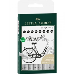 Faber-Castell Ecco Pigment Set 8’li, 0.05 – 0.1 – 0.2 – 0.3 – 0.4 – 0.5 – 0.6 – 0.7 mm Uç, Ergonomik Tutuş, Suya Dayanıklı Pigmentli Mürekkep