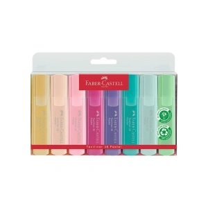 Faber-Castell Pastel Renk Fosforlu Kalem 8li Set, Su Bazlı, Ergonomik Tasarım
