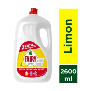 Fairy Süper Ekonomik Paket Sıvı Bulaşık Deterjanı 2600 ml Limon Kokulu