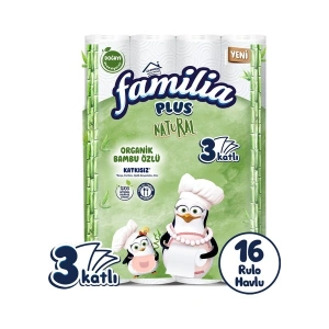 Familia Plus Natural Penguen Gofrajlı 16lı Havlu Kağıdı