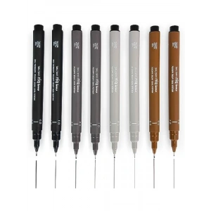 Fineliner Çizim Kalemleri Seti, 8 Adet, 0.1 – 0.5 mm