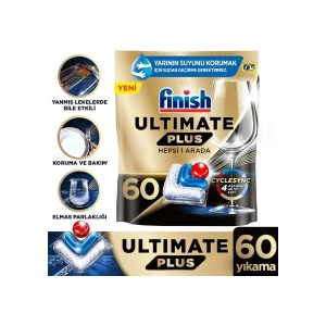 Finish Ultimate Plus 60 Kapsül Bulaşık Makinesi Deterjanı Tableti (1 x 60 Kapsül)