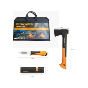 Fiskars Fireplace Set Parçalama Baltası Xs-X7 + Bileyicili Ağır İş Bıçağı + Balta ve Bıçak Bileyici