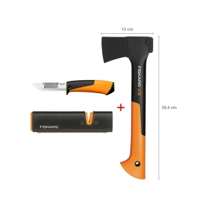 Fiskars Parçalama Baltası Xs-X7 + Bileyicili Ağır İş Bıçağı + Balta ve Bıçak Bileyici