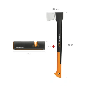 Fiskars Yarma Baltası M-X17 + Balta ve Bıçak Bileyici