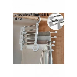 Fonksiyonel 5li Pantolon Askısı - Yer Tasarrufu