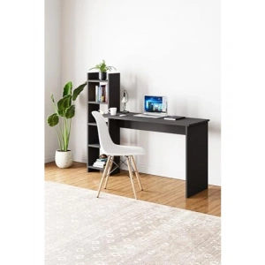 Fonksiyonel Antrasit Gri Kitaplıklı Çalışma Masası