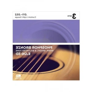 Fosfor-Bronz Akustik Gitar Tel Seti, 3lü Paket