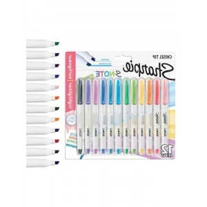 Fosforlu İşaretleme Kalem Seti - 12li Karışık Renkte