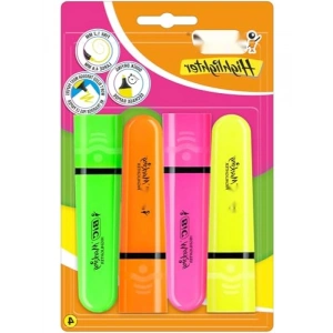 Fosforlu Kalem Seti 4lü Blister, Su Bazlı Hızlı Kuruyan Mürekkep