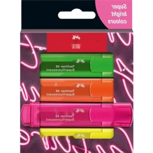 Fosforlu Kalem Seti, 4lü - Şeffaf Renkler - Su Bazlı Mürekkep