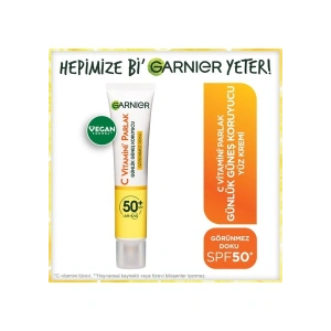 Garnier C Vitamini Parlak Günlük Güneş Koruyucu Fluid Yüz Kremi Görünmez Doku SPF50+ 40ML