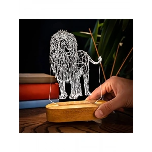 Geometrik Aslan Tasarımlı 3D LED Gece Lambası