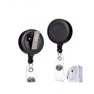 Geri Çekilebilir Kimlik Rozeti Tutucu, 60 cm Çelik Kordon, 2li Paket