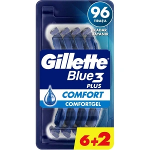 Gillette Blue3 Comfort Kullan At Tıraş Bıçağı 8 Adet 3 Bıçaklı Üstün Konfor Sağlayan Tasarım