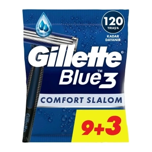 Gillette Blue3 Slalom Kullan At Tıraş Bıçağı 12li Paslanmaz Çelik ile Profesyonel Tıraş Deneyimi