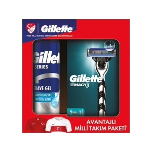 Gillette Mach 3makine 2 Yedekli + Series Tıraş Jeli 200 ml
