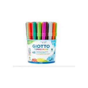Giotto Turbo Maxi Kalın Uçlu Keçeli Boya Kalemi 48li Pot 12 Renk x 4lü