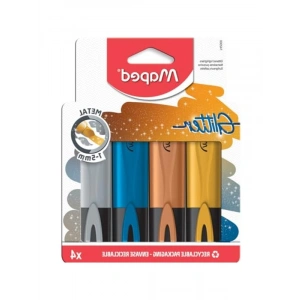 Glitter Metalik Fosfor Kalem Seti, 4 Adet