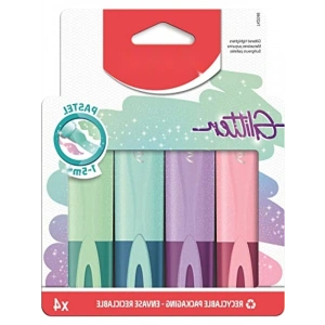 Glitter Pastel Fosforlu Kalem Seti - 4 Adet