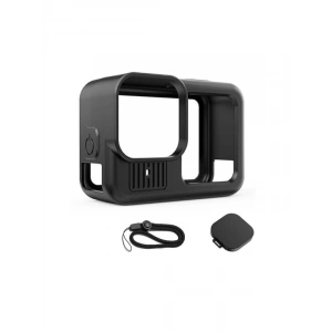 Go 13 uyumlu Silikon Koruma Kılıfı Bileklikli soft case Black Siyah