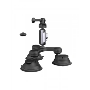 Go Hero 13/12 için CapLock üçlü vantuz tutucu, DJI Osmo 360/Action 6/Pocket 4/3 için, 1/4-20 dişli adaptörlü, Insta360 Ace  2/X5/ONE RS için aksiyon kamerası