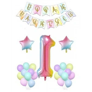 Gökkuşağı Temalı Doğum Günü Parti Kutlama Seti