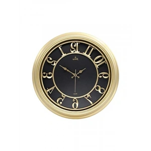 Gold-Siyah Kabartma Duvar Saati, 50 cm