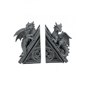 Gotik Kale Ejderhası Şeklinde Kitap Desteği, 12,5 x 4 x 20,5 cm
