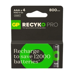 GP ReCyko Pro 800 mAh Ni-Mh 1.2 Volt AAA İnce Kalem Şarjlı Pil 4lü Paket