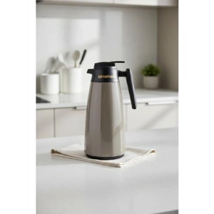 Gri Cam Termos, 1.5 Litre Kapasite, Şık ve Kullanışlı Tasarım