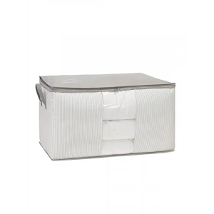 Gri Çizgili Mega Boy PVC Pencereli Hurç, 75 x 40 x 40 cm