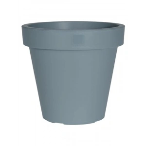 Gri Renkli 40 cm Çapında Yuvarlak Plastik Saksı
