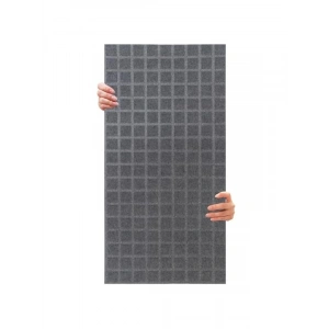 Gri Renkli 45x90 Cm Kare Desenli Keçe Panel, 2 Adet
