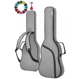 Gri Renkli Kalın Akustik Gitar Soft Case, Pena Hediyeli