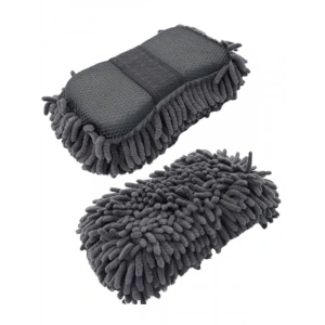 Gri Renkli Mikrofiber Araba Yıkama Süngeri - 1 Adet, Makarna ve Mop Bezi Yüzeyleri